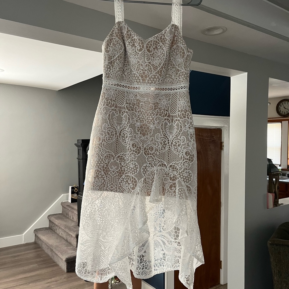JAUS white lace dress